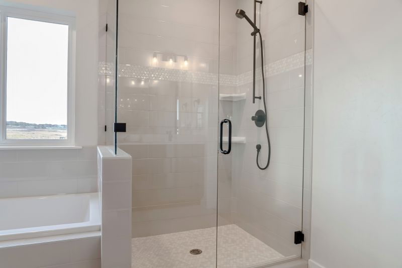 Frameless Shower with Black Hardware