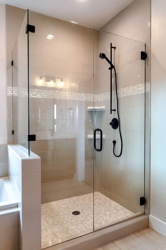 Tile-Design Shower Enclosure